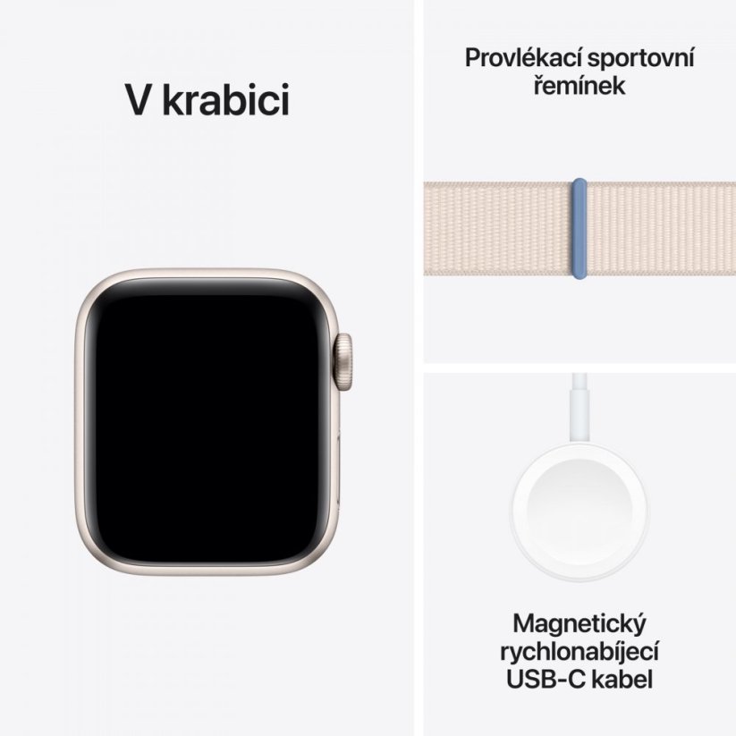 Apple Watch SE Cellular 40mm Hvězdně bílý hliník s hvězdně bílým provlékacím řemínkem