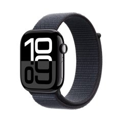 Apple Watch Series 10 42mm Cellular klavírně černý hliník s inkoustově fialovým provlékacím řemínkem