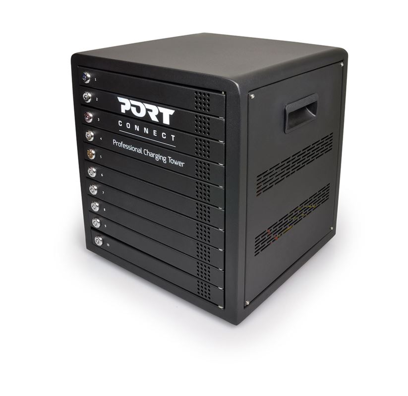 PORT CONNECT CHARGING CABINET 10 UNITS individual door lock, černý
