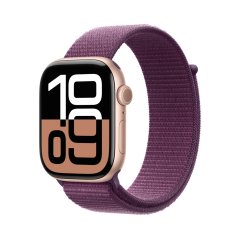 Apple Watch Series 10 42mm růžově zlatý hliník se švestkovým provlékacím řemínkem