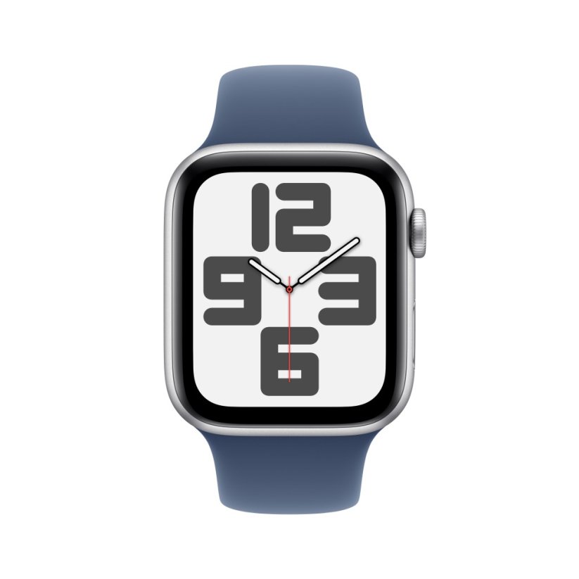 Apple Watch SE Cellular 40mm Stříbrný hliník s denimovým sportovním řemínkem - M/L
