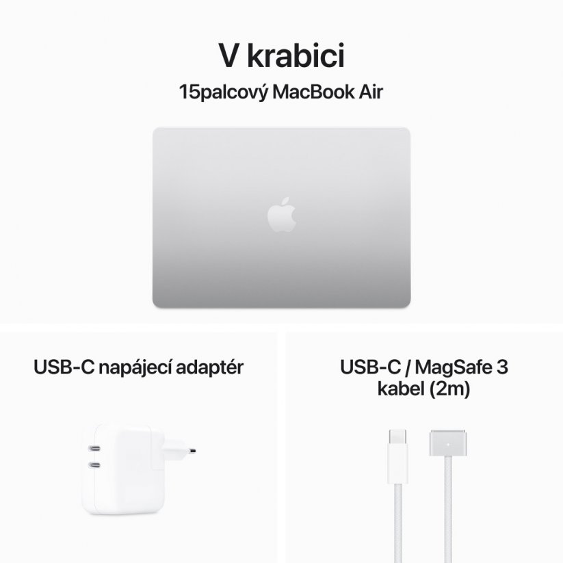 MacBook Air 15'' M3 8C CPU/10C GPU/8G/512 SSD - Stříbrný