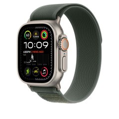 Apple Watch 49mm zelený Trailový tah - M/L - provedení z přírodního titanu