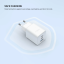 FIXED Síťová GaN nabíječka Mini s 2xUSB-C a USB výstupem, podpora PD, 65W, bílá