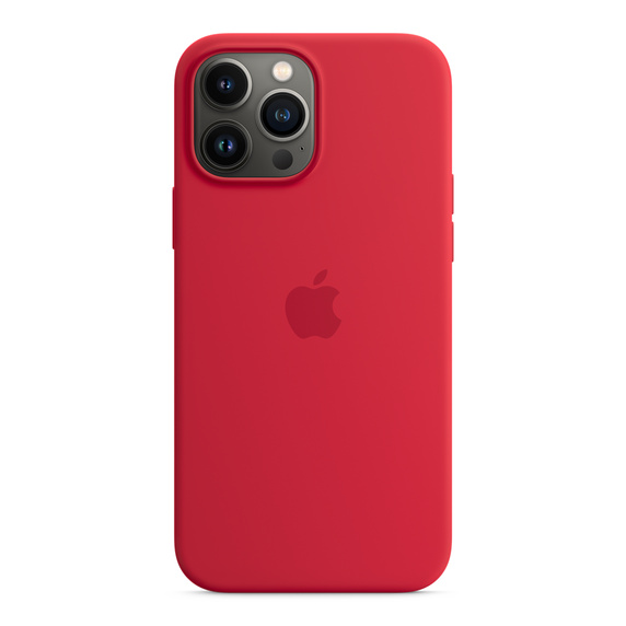 Červený silikonový kryt s MagSafe pro iPhone 13 Pro Max