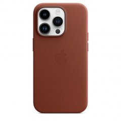 Cihlově hnědý kožený kryt s MagSafe pro iPhone 14 Pro