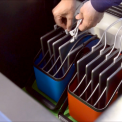 LocknCharge Basket 5 - košík pro přenášení iPadů, tabletů a notebooků - zelený