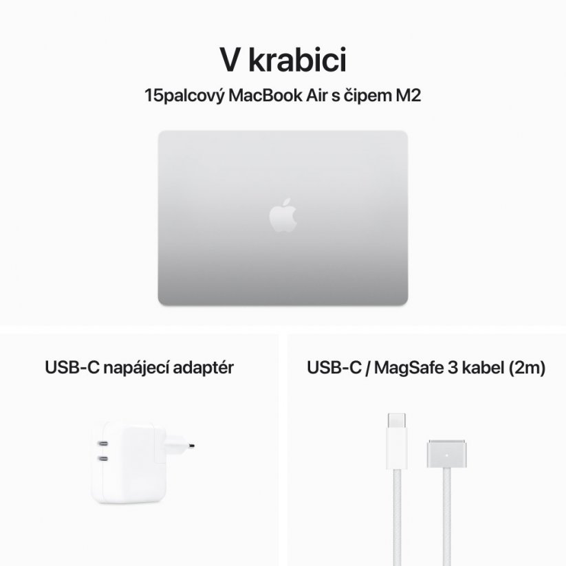 Apple MacBook Air 15'' M2 8 CPU/10 GPU/8G RAM/256GB - Stříbrný