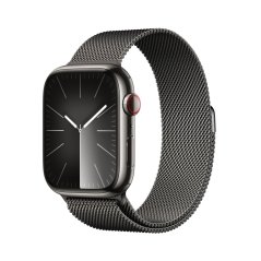 Apple Watch Series 9 Cellular 45mm Grafitově šedý nerez s grafitově šedým milánským tahem