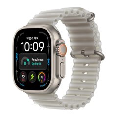 Apple Watch Ultra 4 49mm přírodní titan s průsvitně šedým oceánským řemínkem / SK