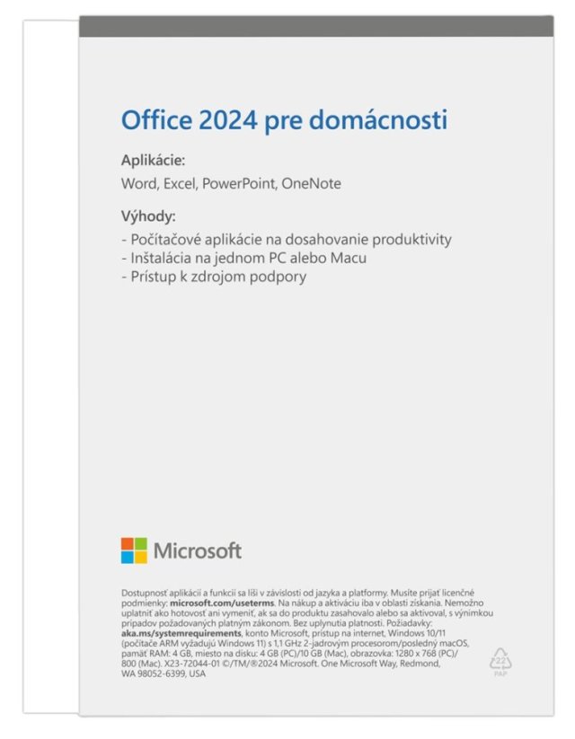 Microsoft Office 2024 pro domácnosti Mac/Win SK