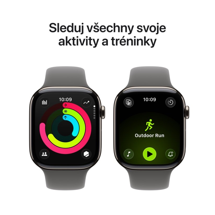 Apple Watch Series 11 Cellular 46mm přírodní titan se šedým sportovním řemínkem M/L