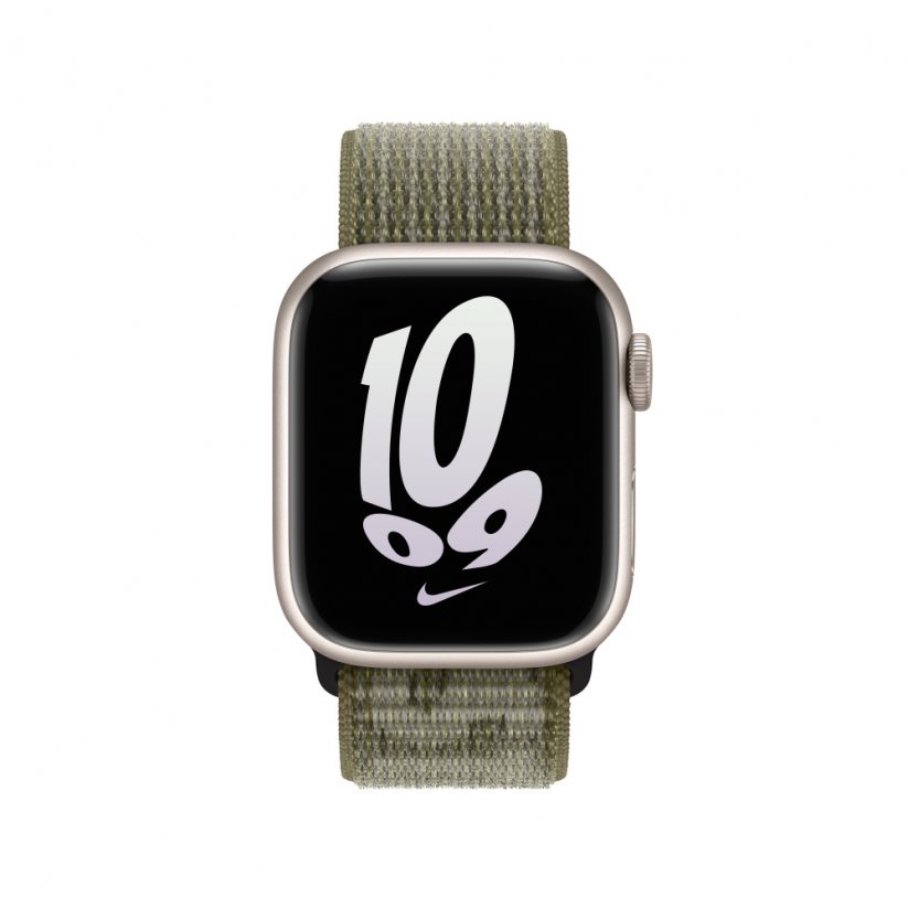 Watch 45mm sekvojovozeleno-platinový provlékací sportovní řemínek Nike