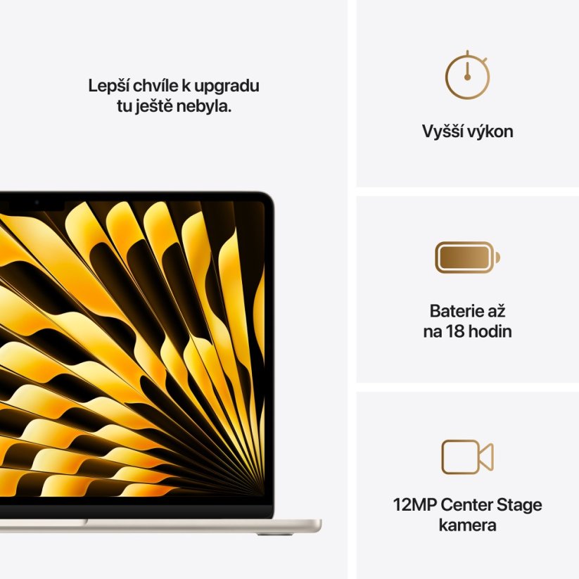 MacBook Air 13″ M4 10C CPU/8C GPU/16G/256 - Hvězdně bílý