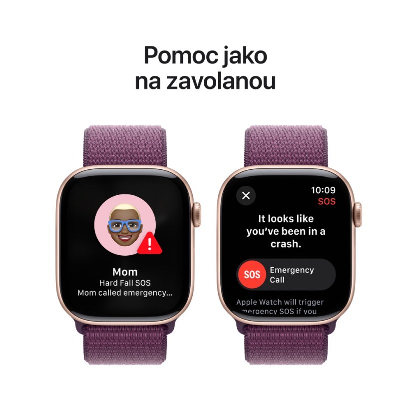 Apple Watch Series 10 42mm růžově zlatý hliník se švestkovým provlékacím řemínkem