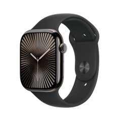 Apple Watch Series 10 42mm Cellular břidlicově šedý titan s černým sportovním řemínkem S/M