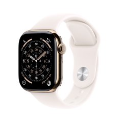 Apple Watch Series 11 Cellular 42mm zlatý titan se světle ruměným sportovním řemínkem S/M