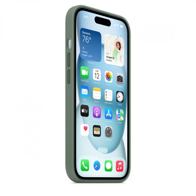 Apple Silikonový kryt s MagSafe na iPhone 15 – cypřišově zelený
