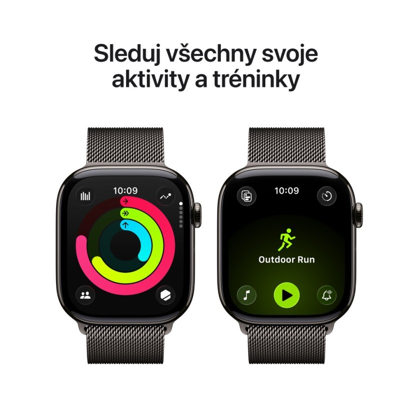 Apple Watch Series 11 Cellular 46mm šedý titan se šedým milánským tahem S/M