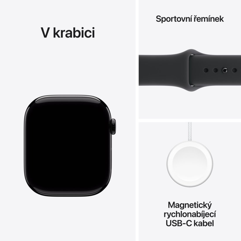 Apple Watch Series 11 Cellular 46mm černý hliník s černým sportovním řemínkem S/M