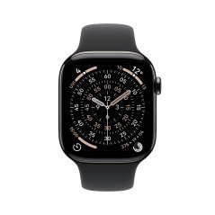 Apple Watch Series 11 Cellular 46mm šedý titan s černým sportovním řemínkem S/M