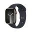Apple Watch Series 9 Cellular 45mm Grafitově šedý nerez s temně inkoustovým sportovním řemínkem - S/M