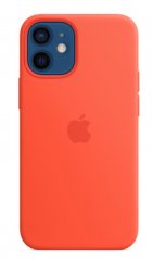 Svítivě oranžový silikonový kryt s MagSafe pro iPhone 12 mini