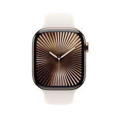 Apple Watch Series 10 42mm Cellular zlatý titan s hvězdně bílým sportovním řemínkem S/M