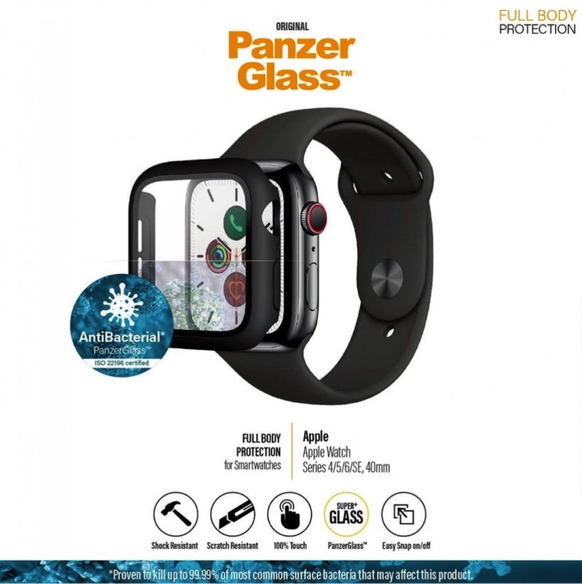 PanzerGlass - ochranný kryt pro Watch 4/5/6/SE/SE 3 40mm - černý
