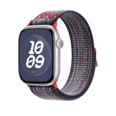 Apple Watch 46mm modro-červený provlékací sportovní řemínek Nike