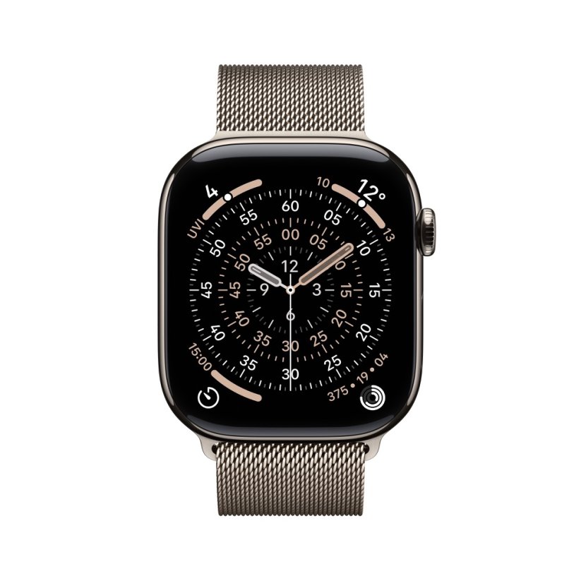 Apple Watch Series 11 Cellular 46mm přírodní titan s přírodním milánským tahem M/L