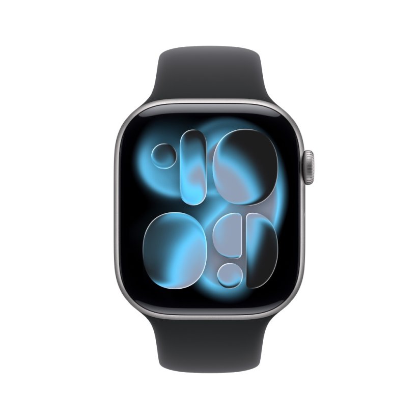 Apple Watch Series 11 42mm vesmírně šedý hliník s černým sportovním řemínkem M/L