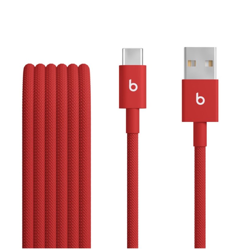 Opletený kabel Beats USB‑A/USB‑C (1,5m) – jasně červený