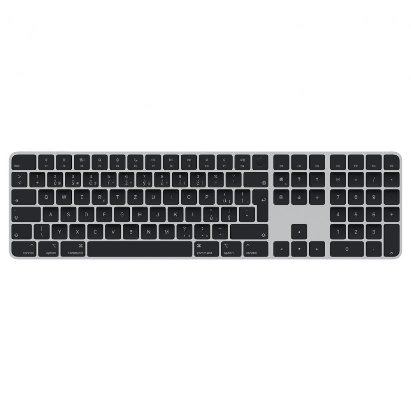 Apple Magic Keyboard s Touch ID a číselnou klávesnicí pro Macy s čipem Apple – slovenský – černé klávesy
