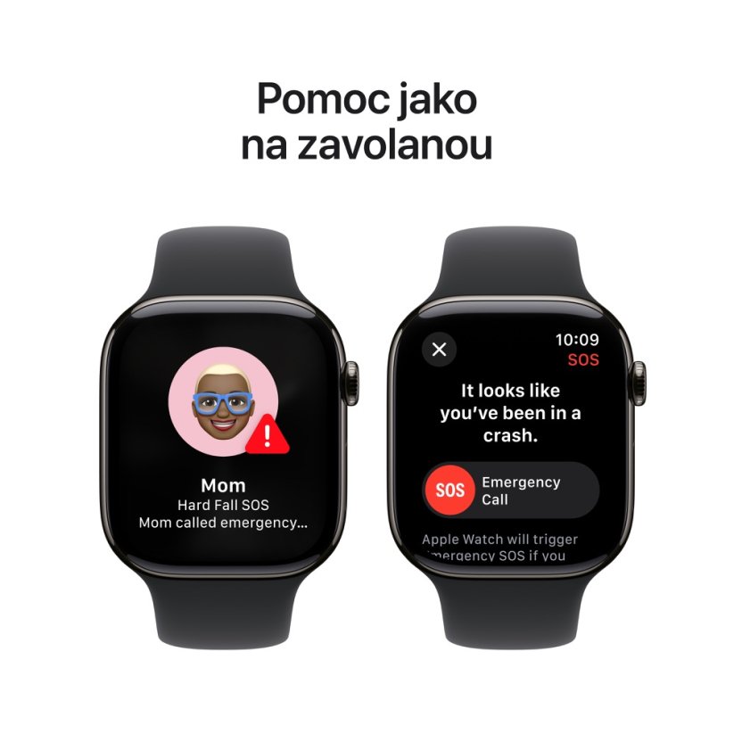 Apple Watch Series 10 42mm Cellular břidlicově šedý titan s černým sportovním řemínkem S/M