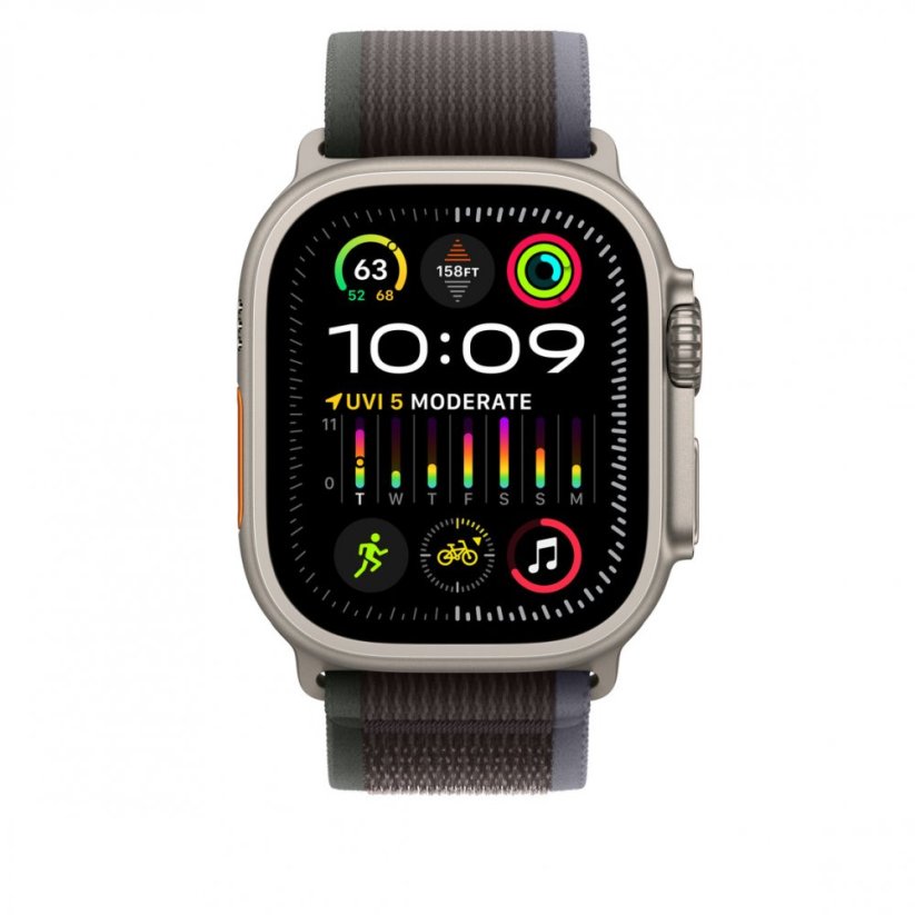 Apple Watch 49mm Modro-černý Trailový tah – S/M