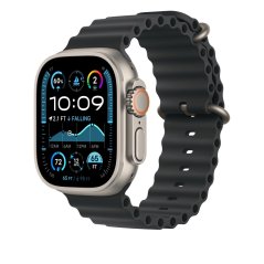 Apple Watch 49mm černý Oceánský řemínek - provedení z přírodního titanu