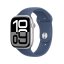 Apple Watch Series 10 42mm Cellular stříbrný hliník s denimovým sportovním řemínkem M/L