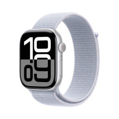 Apple Watch Series 10 42mm Cellular stříbrný hliník s oblačně modrým provlékacím řemínkem