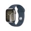 Apple Watch Series 9 Cellular 41mm Stříbrný nerez s bouřkově modrým sportovním řemínkem - M/L