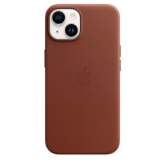Cihlově hnědý kožený kryt s MagSafe pro iPhone 14