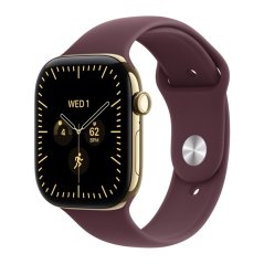 Apple Watch Series 12 GPS + Cellular 46mm zářivě zlatý titan s burgundsky červeným sportovním řemínkem M/L / SK