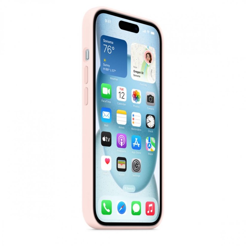 Apple Silikonový kryt s MagSafe na iPhone 15 – světle růžový