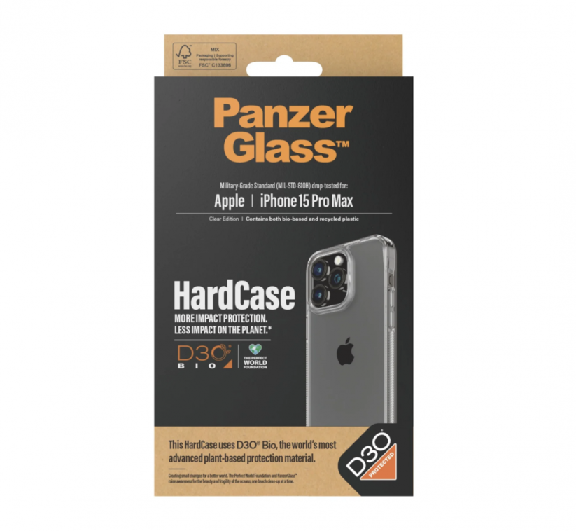 PanzerGlass - pevný kryt s ochranou vrstvou D3O pro iPhone 15 Pro Max