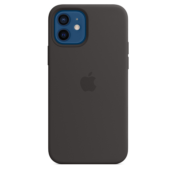 Černý silikonový kryt s MagSafe pro iPhone 12 a 12 Pro