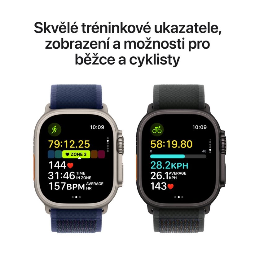 Apple Watch Ultra 2 49mm černý titan s černým trailovým tahem M/L