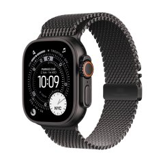 Apple Watch Ultra 3 49mm černý titan s černým titanovým milánským tahem M