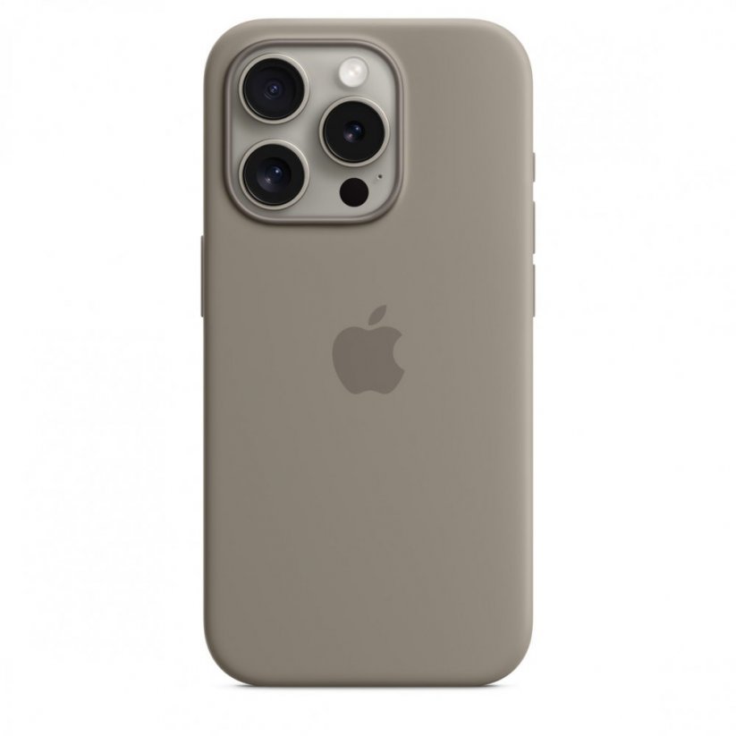 Apple Silikonový kryt s MagSafe na iPhone 15 Pro – jílově šedý