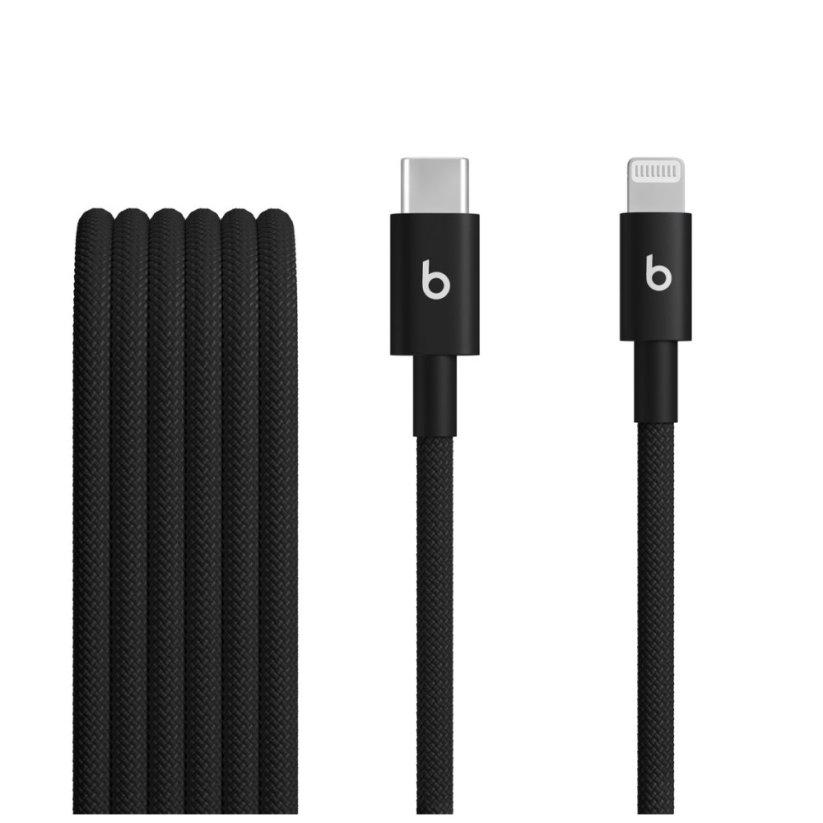Opletený kabel Beats USB‑C/Lightning (1,5m) – sytě černý