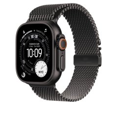 Apple Watch 49mm řemínek s černým titanovým milánským tahem  - S